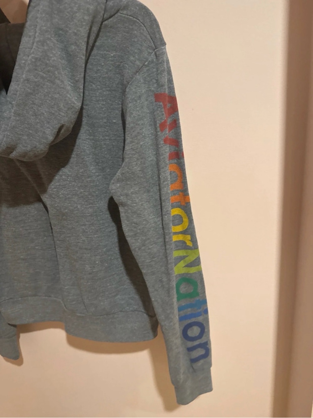 Aviator Nation Gray Zip Hoodie with Yellow Logo Accent - Picture 6 of 8